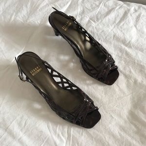 Stuart Weitzman Brown Tortoise slingback sandals